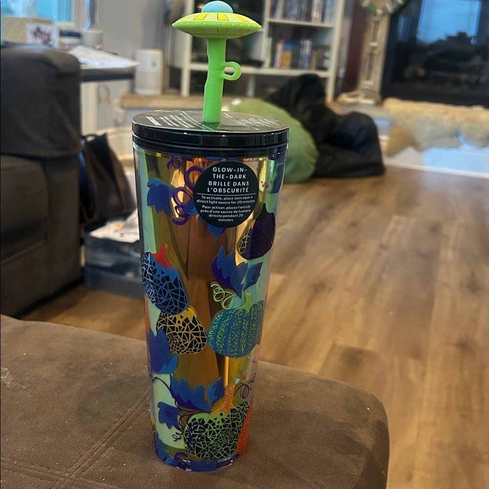 Starbucks Glow-in-the-Dark Tumbler with Multicolor Design